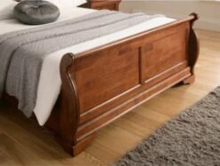 Toulon Wooden Sleigh Bed - Mahogany Finish - Frame Only -Bedding Specialty Store louiedarkcu3 3