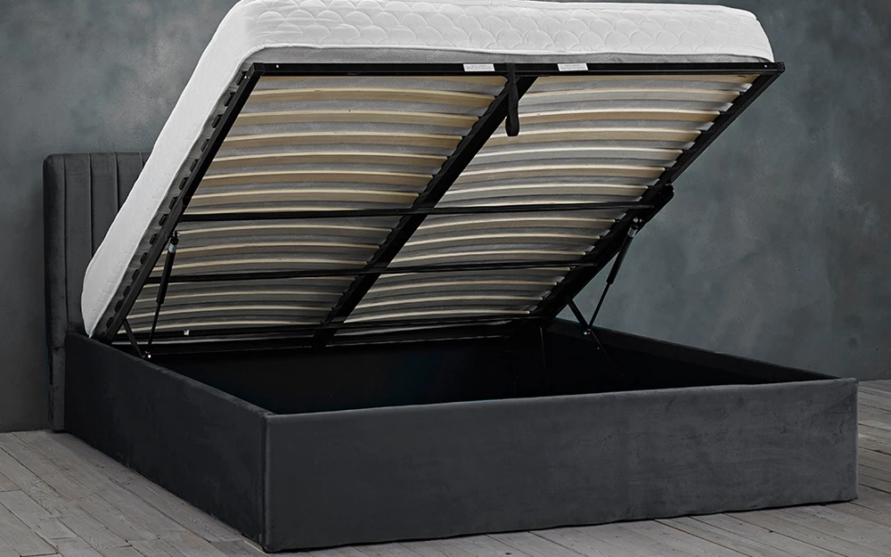 LPD Berlin Velvet Ottoman Bed Frame, King Size, Teal 6 LPD Berlin Velvet Ottoman Bed Frame, King Size, Teal - Image 4