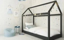 LPD Hickory Wooden Kids Bed, Single, Black 14 LPD Hickory Wooden Kids Bed, Single, Black -Bedding Specialty Store lpd hickory black lifestyle