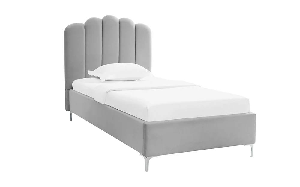 LPD Willow Silver Velvet Bed Frame, King Size 6 LPD Willow Silver Velvet Bed Frame, King Size - Image 4