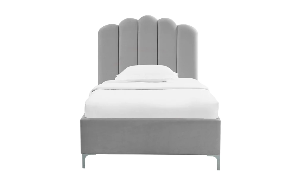 LPD Willow Silver Velvet Bed Frame, King Size 7 LPD Willow Silver Velvet Bed Frame, King Size - Image 5