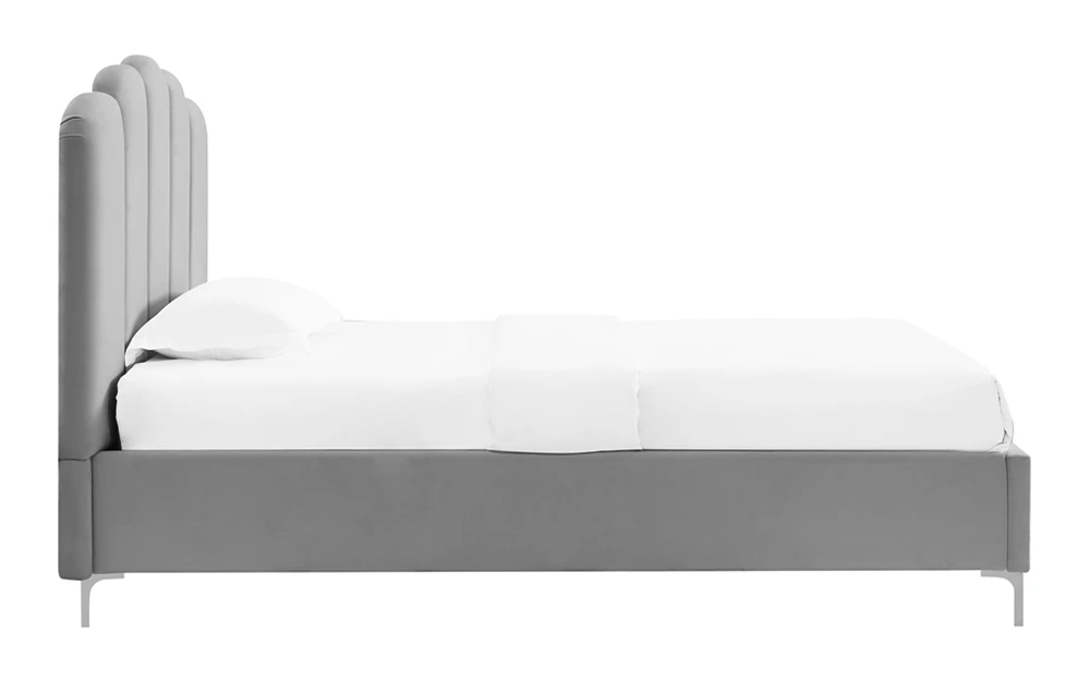 LPD Willow Silver Velvet Bed Frame, King Size 8 LPD Willow Silver Velvet Bed Frame, King Size - Image 6