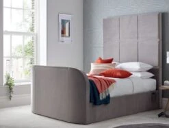 Somerton Grey Upholstered TV King Size Bed Frame Only -Bedding Specialty Store main shot tfs new 1