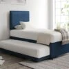 Cheltenham Malia Blue Velvet Upholstered Guest Bed With Mattresses -Bedding Specialty Store malia blue velvetnew