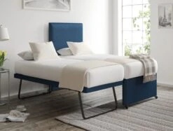 Cheltenham Malia Blue Velvet Upholstered Guest Bed With Mattresses -Bedding Specialty Store malia blue velvetnewf
