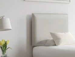 Deluxe Square Malia Silver Velvet Upholstered Headboard