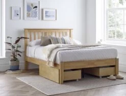 Malmo Oak Finish Wooden Bed Frame -Bedding Specialty Store malmo double oak closed