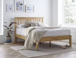 Malmo Oak Finish Wooden Bed Frame