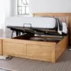 Malmo New Oak Finish Wooden Ottoman Storage Bed -Bedding Specialty Store malmo oak open originalnew
