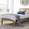 Malmo Oak Finish Solo Wooden Bed Frame -Bedding Specialty Store malmo solo oak main