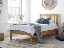 Malmo Oak Finish Solo Wooden Bed Frame
