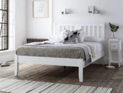 Malmo White Wooden Bed Frame