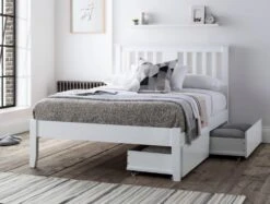 Malmo White Wooden Bed Frame -Bedding Specialty Store malmo white with drawers originalnew 1