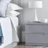 Julian Bowen Manhattan Grey 2 Drawer Bedside Table -Bedding Specialty Store manilla bedside grey original