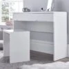 Julian Bowen Manhattan White 2 Drawer Dressing Table With Stool -Bedding Specialty Store manilla dressing table white original