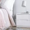 Julian Bowen Manhattan White 2 Drawer Bedside Table -Bedding Specialty Store manilla white bedside original