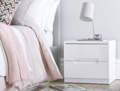 Julian Bowen Manhattan White 2 Drawer Bedside Table