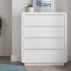 Marlow White High Gloss - 4 Drawer Chest -Bedding Specialty Store marlow 4draw white originalnew
