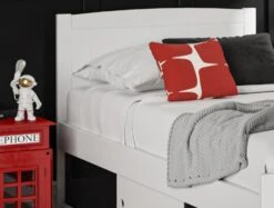 Maxistore 3 Door White/Black Wooden Storage Single Bed Frame -Bedding Specialty Store maxistore black hb close up website new 3