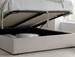 Maya Winged Ottoman Natural - Bed Frame Only -Bedding Specialty Store maya natural fb close up website