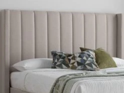 Maya Winged Ottoman Natural - Bed Frame Only -Bedding Specialty Store maya natural hb close up website 1