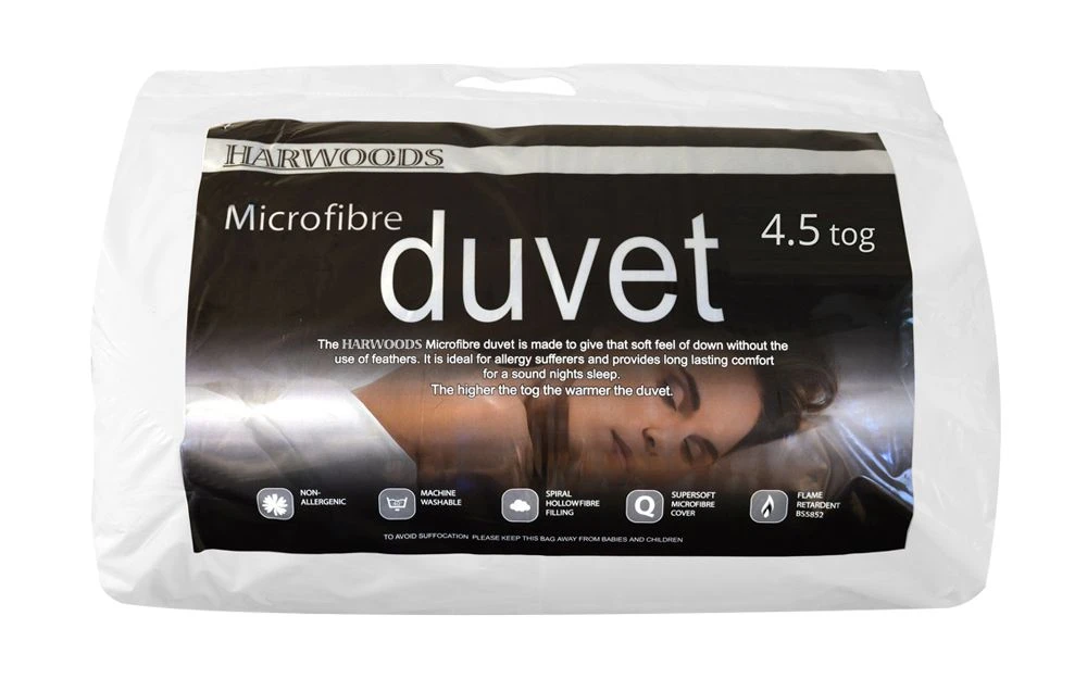 Harwoods 4.5 Tog Microfibre Duvet, Superking 3 Harwoods 4.5 Tog Microfibre Duvet, Superking