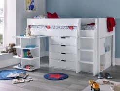 Montana Mid Sleeper With Desk, 4 Drawer Chest And 2 Door Quad Unit