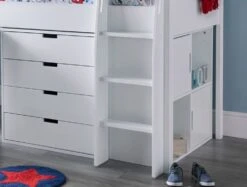 Montana Mid Sleeper With Desk, 4 Drawer Chest And 2 Door Quad Unit -Bedding Specialty Store mid sleeper complete originalnewclose2