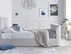 Olivia Upholstered TV Bed Shell Bed Frame Only -Bedding Specialty Store olivia tv bed shell side website 1