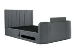 Onelife Seal Grey Upholstered TV Ottoman Bed Frame -Bedding Specialty Store onelife tv grey closed white background website new 2