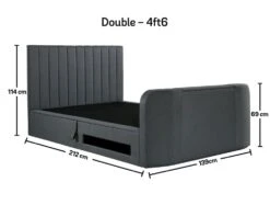 Onelife Seal Grey Upholstered TV Ottoman Bed Frame -Bedding Specialty Store onelife tv seal double