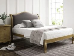 Bedding Specialty Store 22 Lyon Opulence Armour Upholstered Oak Bed Frame - LFE - Bed Frame Only