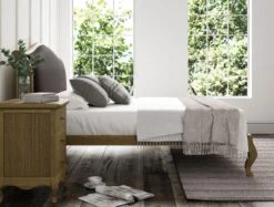 Lyon Opulence Coal Upholstered Oak Bed Frame - LFE - Bed Frame Only -Bedding Specialty Store opulence coalnew 10