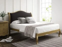 Bedding Specialty Store 36 Lyon Opulence Coal Upholstered Oak Bed Frame - LFE - Bed Frame Only