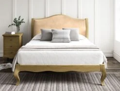 Lyon Opulence Stone Upholstered Oak Bed Frame - LFE - Bed Frame Only -Bedding Specialty Store opulence stonenew 4