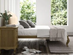 Lyon Opulence Stone Upholstered Oak Bed Frame - LFE - Bed Frame Only -Bedding Specialty Store opulence stonenew 6