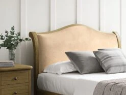 Lyon Opulence Stone Upholstered Oak Bed Frame - LFE - Bed Frame Only -Bedding Specialty Store opulence stonenewhb 3