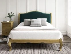 Lyon Opulence Teal Upholstered Oak Bed Frame - LFE - Bed Frame Only -Bedding Specialty Store opulence tealnew 4