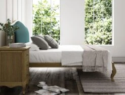 Lyon Opulence Teal Upholstered Oak Bed Frame - LFE - Bed Frame Only -Bedding Specialty Store opulence tealnew 5