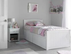 Portland Solo White Bed Frame -Bedding Specialty Store portland white with underdrawers main 1 originalnew 1