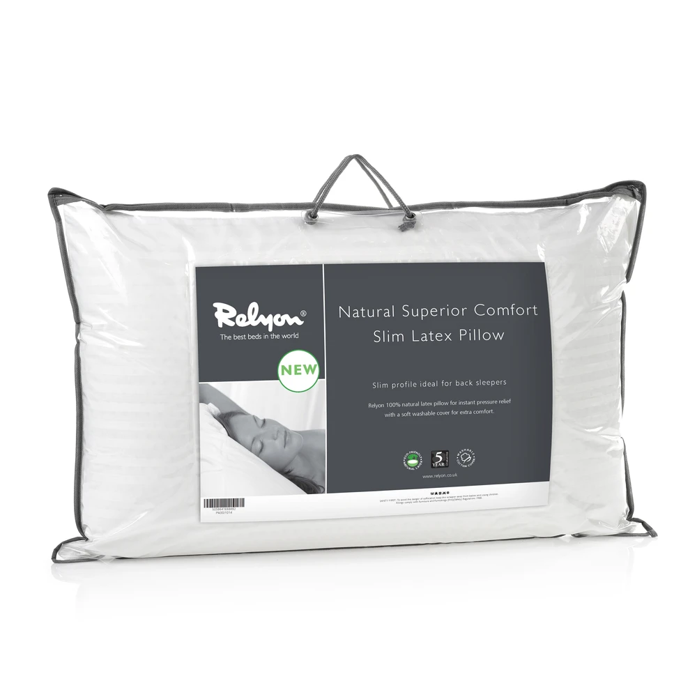 Relyon Superior Comfort Slim Latex Pillow, Standard Pillow Size 4 Relyon Superior Comfort Slim Latex Pillow, Standard Pillow Size - Image 2