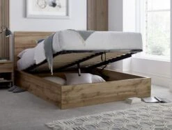 Chicago Industrial Oak Wooden Ottoman Storage Bed -Bedding Specialty Store ritz main opennew 1