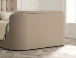 Dorchester Upholstered Arran Natural Ottoman TV Bed - Bed Frame Only -Bedding Specialty Store rylee arran natural closedfbnew