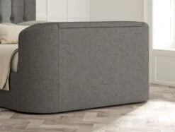 Dorchester Upholstered Arran Pebble Ottoman TV Bed - Bed Frame Only -Bedding Specialty Store rylee arran pebble closedfbnew 3
