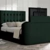 Dorchester Upholstered Hugo Bottle Green Ottoman TV Bed - Bed Frame Only -Bedding Specialty Store rylee gatsby forest opened tvnew