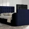 Dorchester Upholstered Hugo Royal Ottoman TV Bed - Bed Frame Only -Bedding Specialty Store rylee gatsby indigo opened tvnew