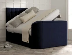 Dorchester Upholstered Hugo Royal Ottoman TV Bed - Bed Frame Only -Bedding Specialty Store rylee gatsby indigo openednew 2