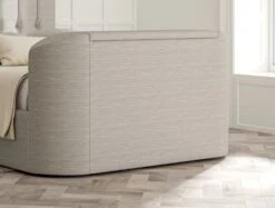 Dorchester Upholstered Linea Fog Ottoman TV Bed - Bed Frame Only -Bedding Specialty Store rylee linea fog closedfbnew