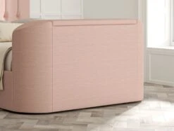 Dorchester Upholstered Linea Powder Ottoman TV Bed - Bed Frame Only -Bedding Specialty Store rylee linea powder closedfbnew 1