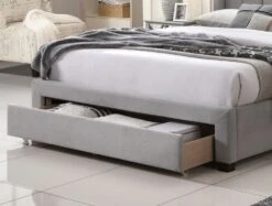 Savannah Grey Mist Upholstered Drawer Bed Frame Only -Bedding Specialty Store savannah mist drawers